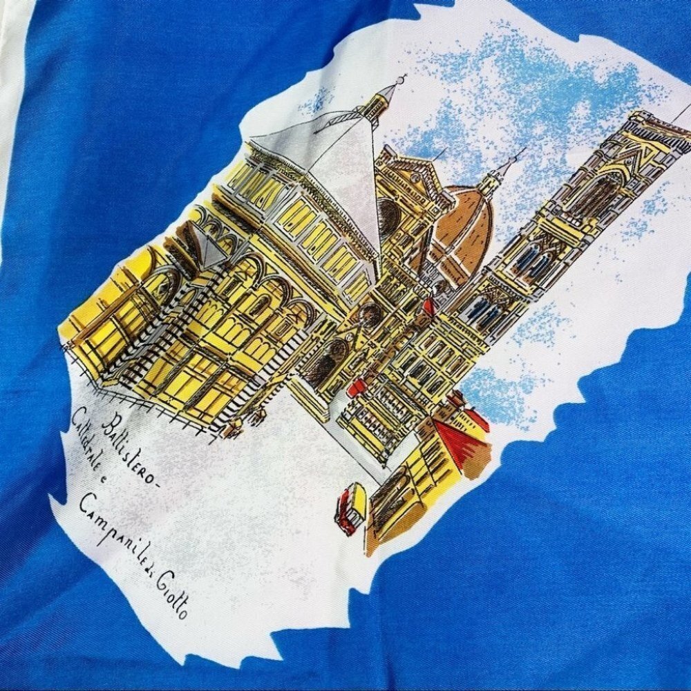 Ricardo Di Firenze blue square women summer spring  scarf - Picture 14 of 16